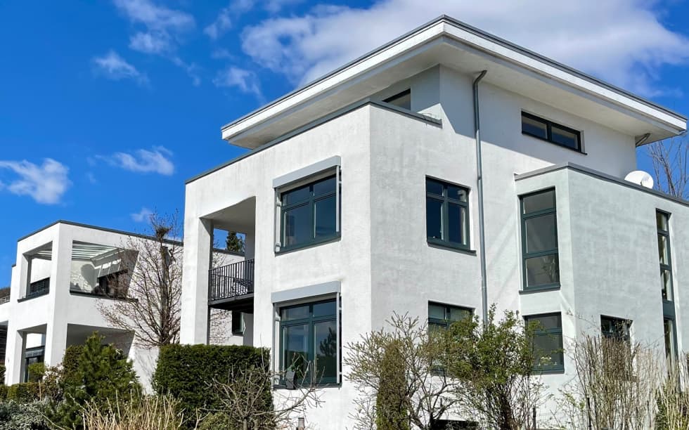 Moderne Weiße Einfamilienhäuser Mit Flachdach